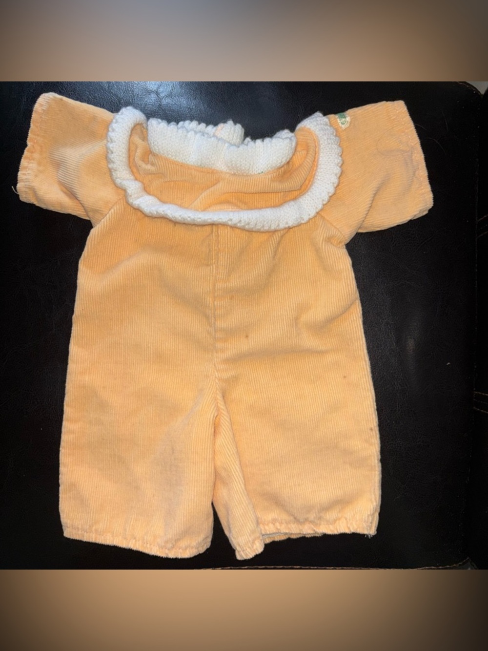 Cabbage Patch Kids yellow corduroy jumpsuit One-Piece with white Trim